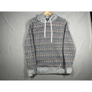 Rebel Star Men's Fair Isle Pullover Hoodie Sweater Small Multicolor Knit